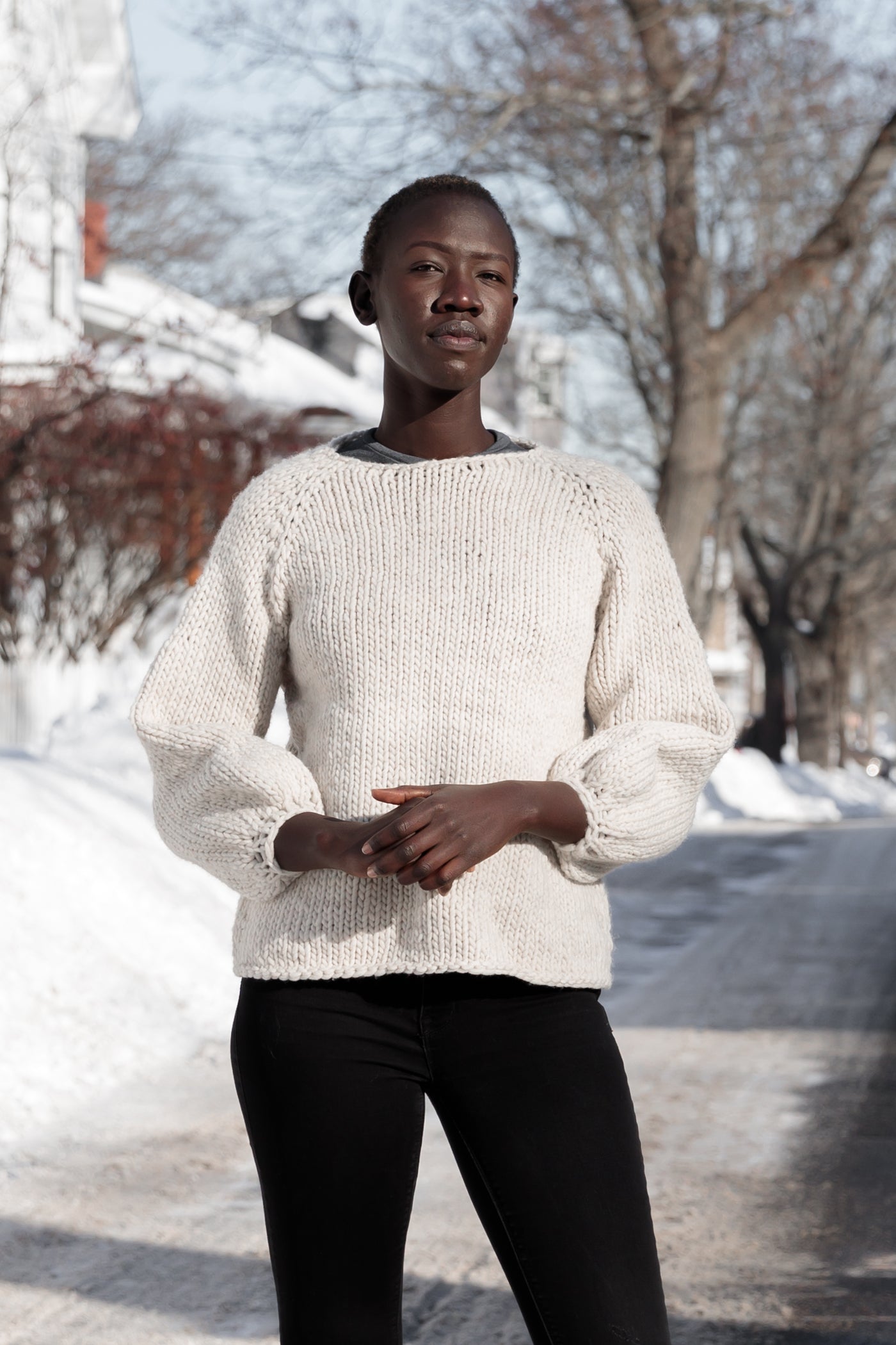 Wadham Pullover Sweater Knitting Pattern by Pam Alllen – Quince & Co.