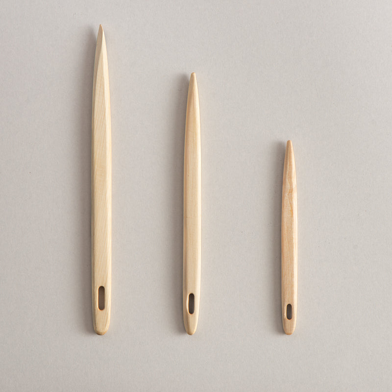 wooden nalbinding needles and case