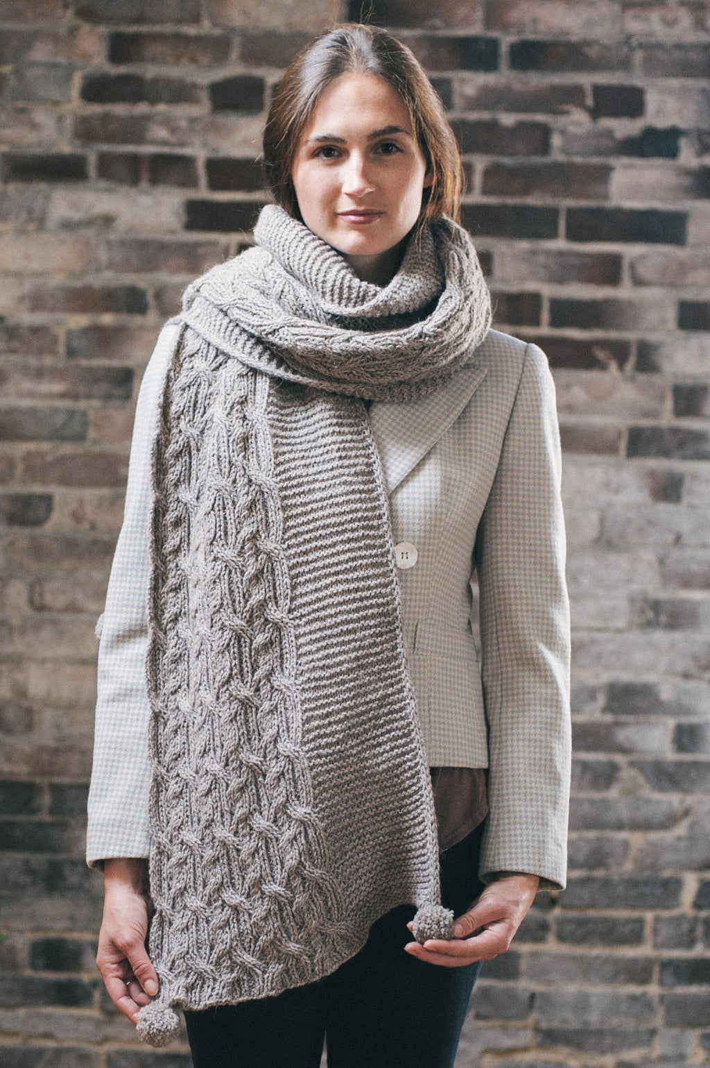 crossing scarf knitting pattern – Quince - Main Image