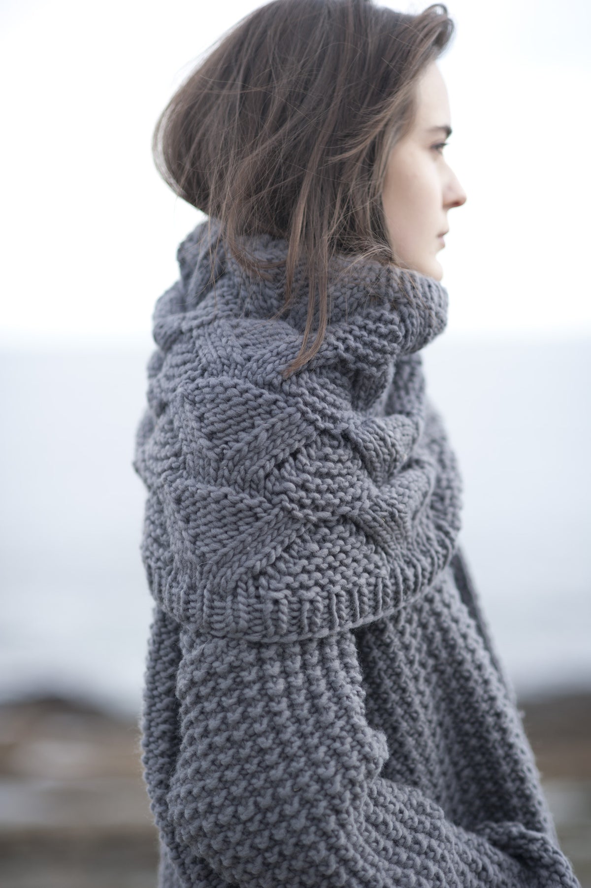 クラネ wide check hand knit（CLANE/クラネ】CHUNKY CABLE HAND